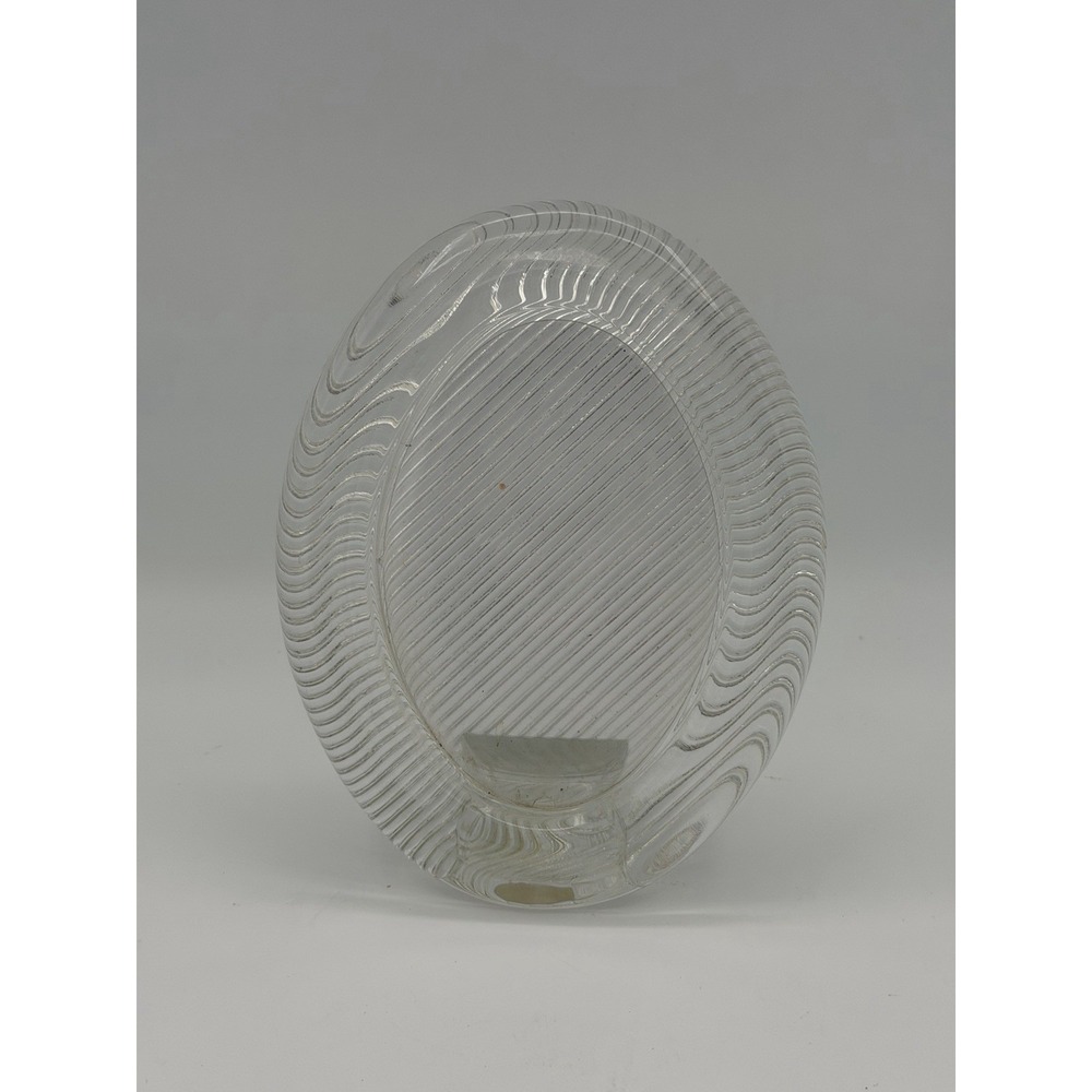 MIKASA Oval Picture Frame Clear Heavy Glass Vintage Crystal Ribbed